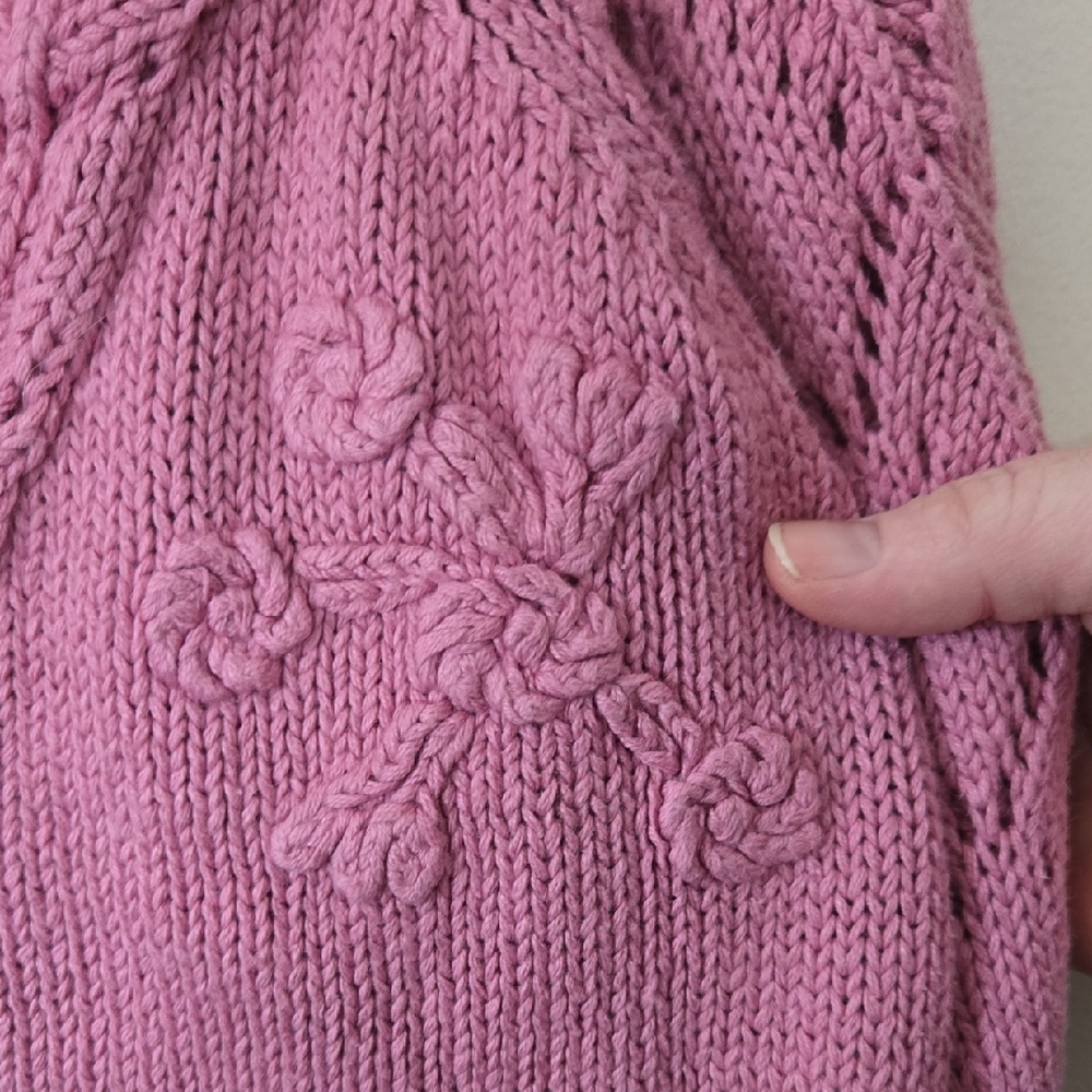 Vintage Bonnie Evans Cardigan Sz Large. Pink Mauve Rose Sweet Feminine Romantic - Picture 3 of 9
